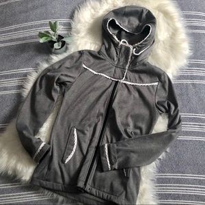 Roxy eyelet trim hooded jacket